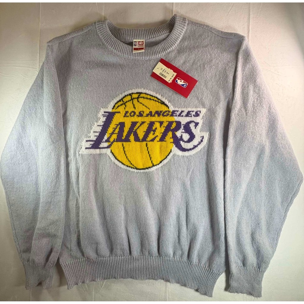 NBA Ultra Game Los Angeles Lakers Knit Sweater Blue Gray Large NWT 1074